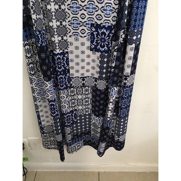 NY Collection Maxi Dress High Low Printed  Plus Size 2XP Cold Shoulder Slit - Picture 8 of 13